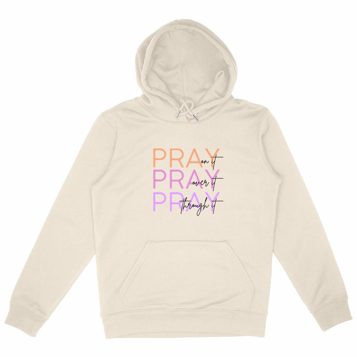 Image back Unisex hoodie - Premium Plus Pray 3x