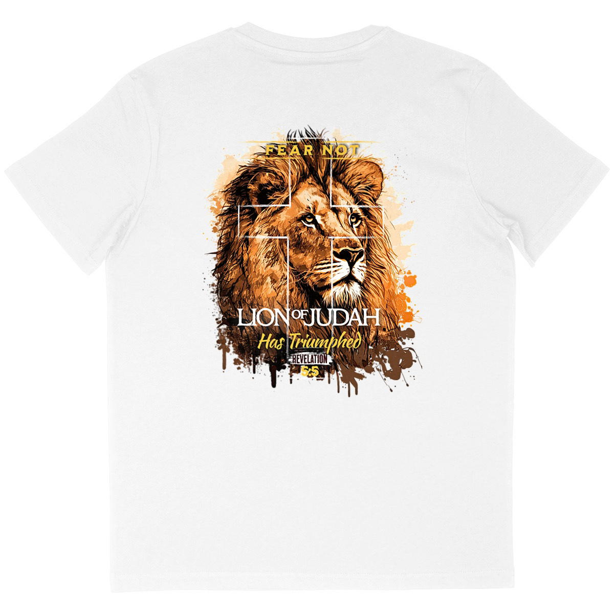 Image back Men's oversized t-shirt premium+ fear not lion of Judas