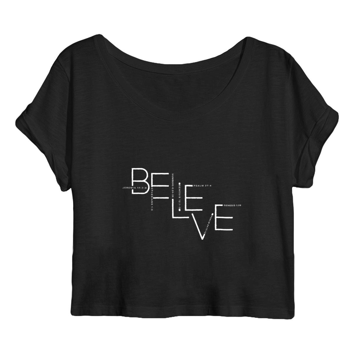 Image front Women's crop top - Premium Plus BELIEVE
