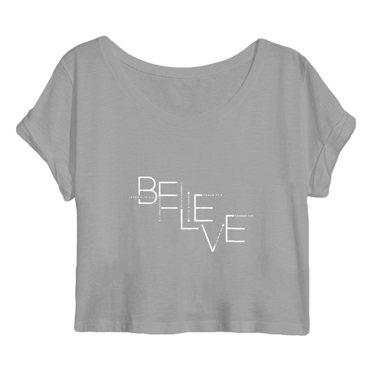 Image back Women's crop top - Premium Plus BELIEVE