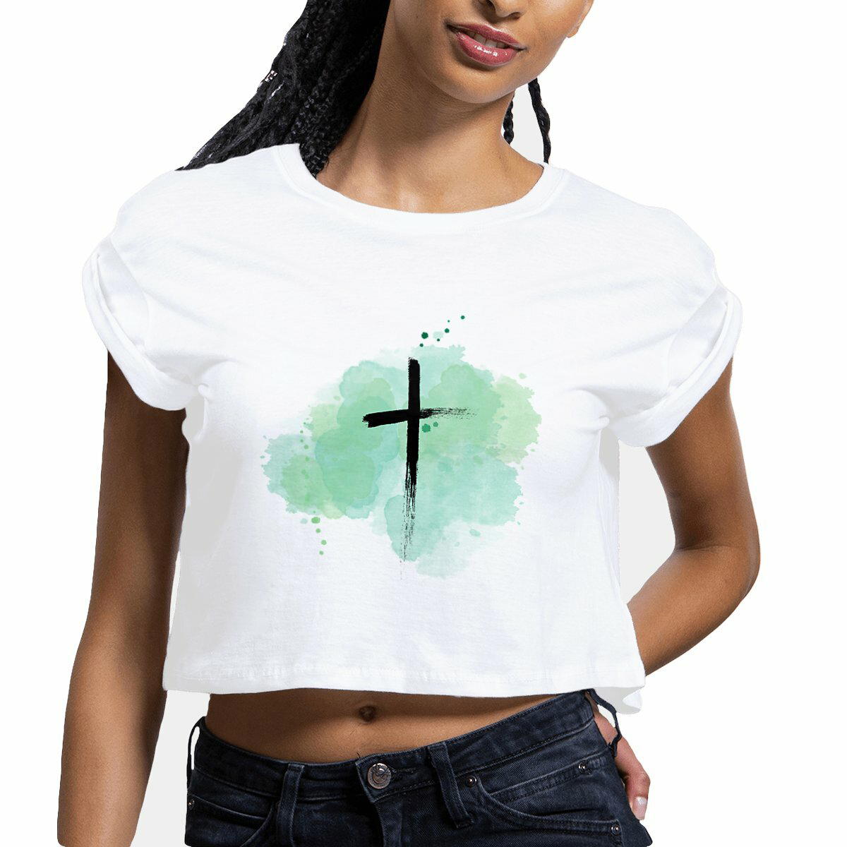 Image front Women's crop top "croix"