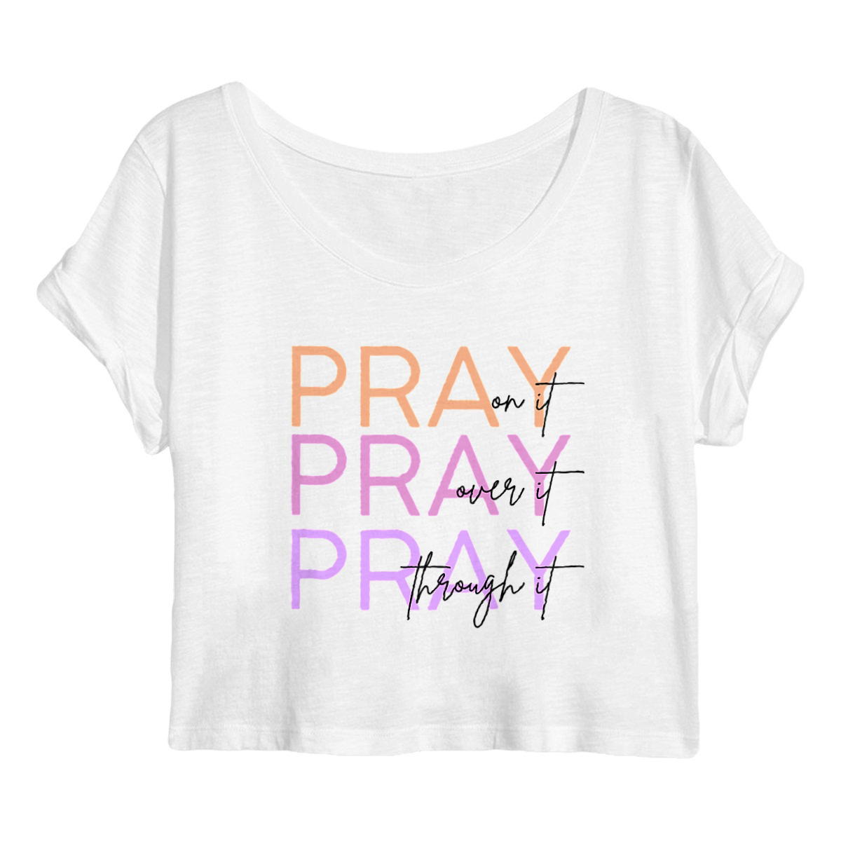Image back Women's crop top - Premium Plus Pray 3x