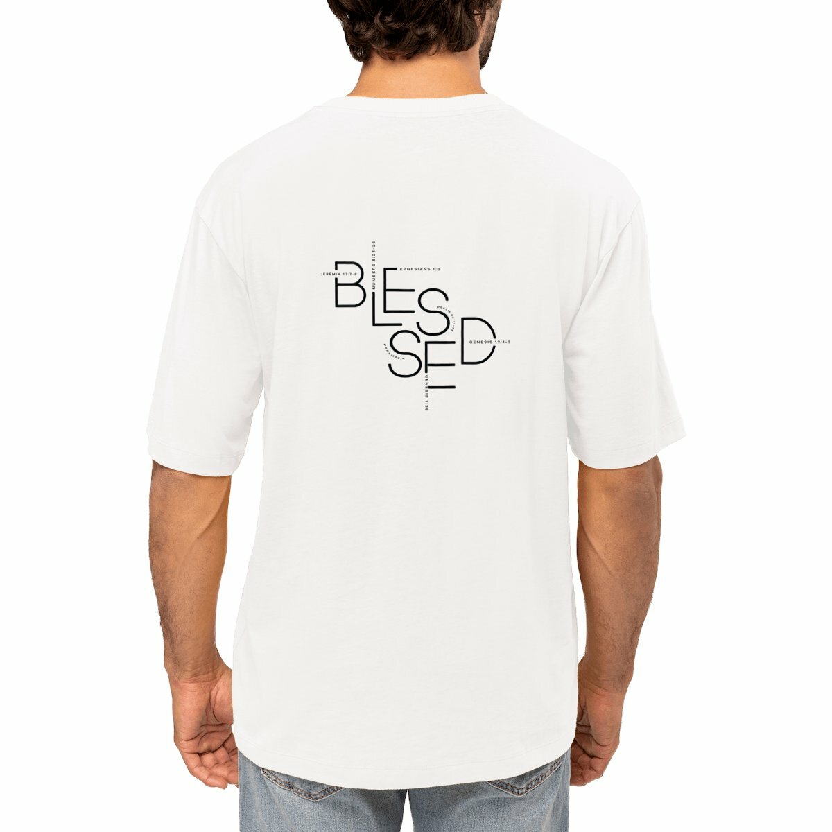 Image front Men's oversized t-shirt - Premium Plus BLESSED