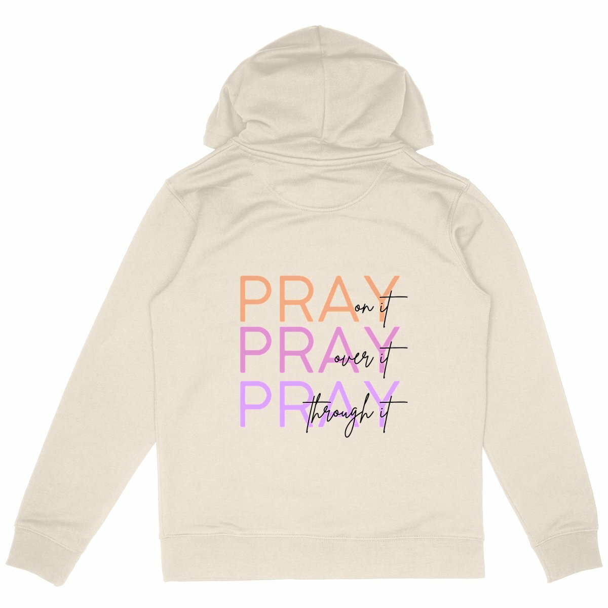 Image back Unisex hoodie - Premium Plus Pray 3x