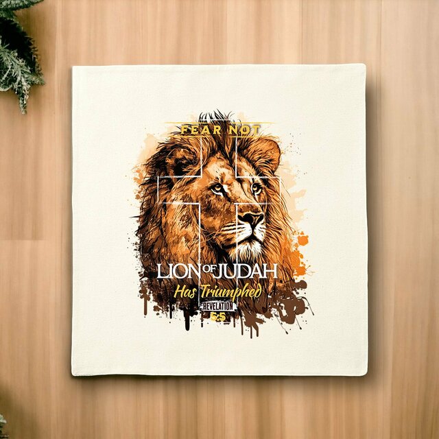 Image front Cushion Cover Premium+ fear not lion of Judas