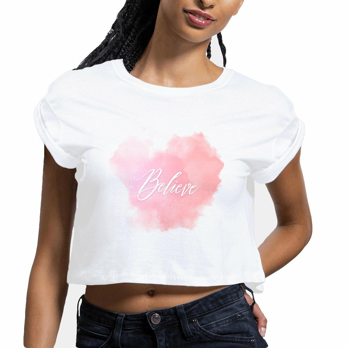 Image front Women's crop top "croix"