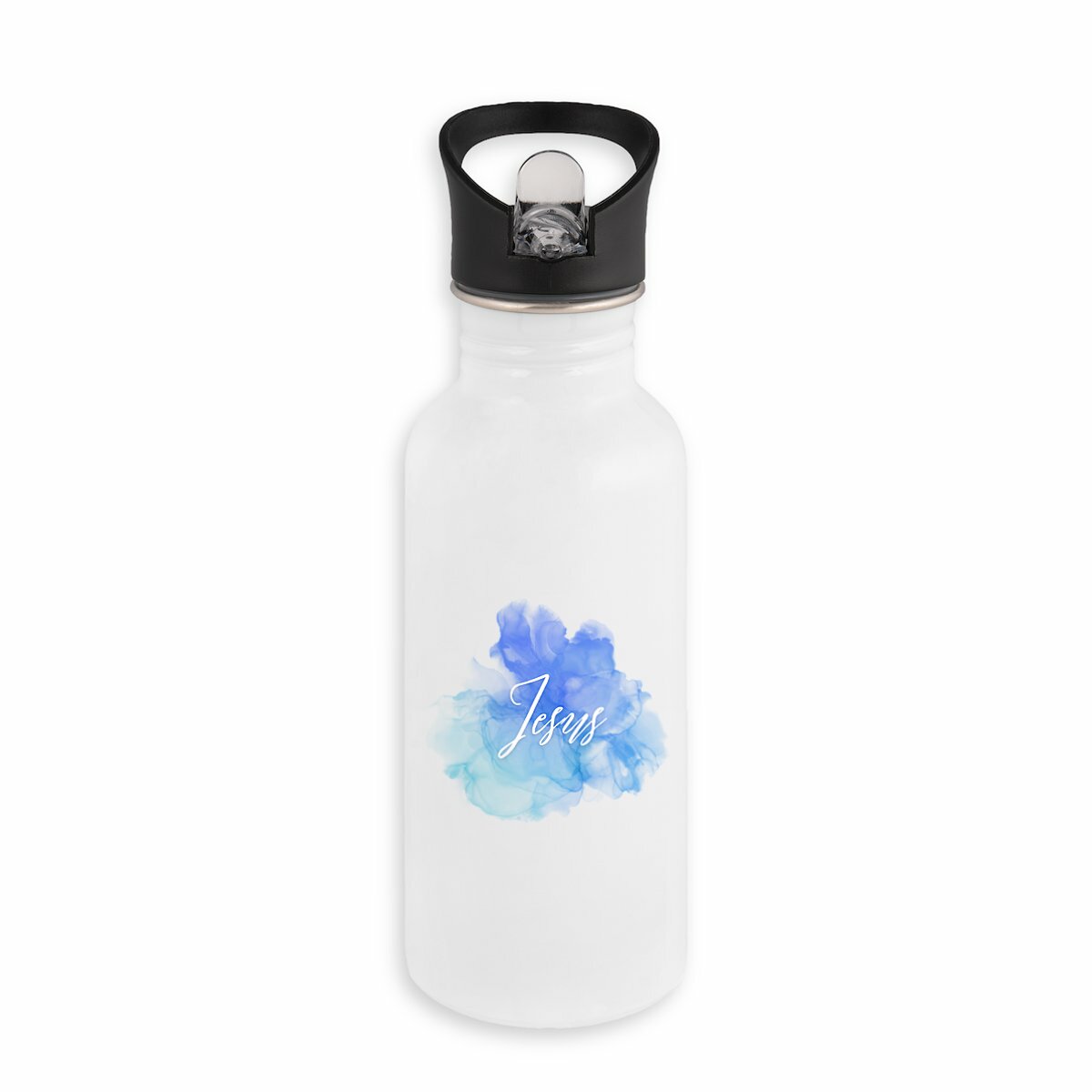Image back Stainless steel water bottle with straw croce