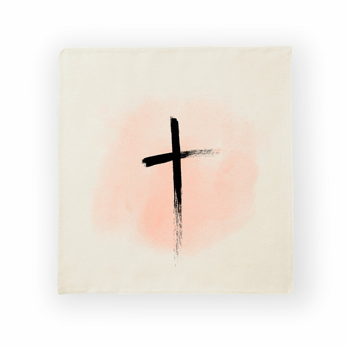 Image back Cushion cover Premium+ one side tache rose croix noire