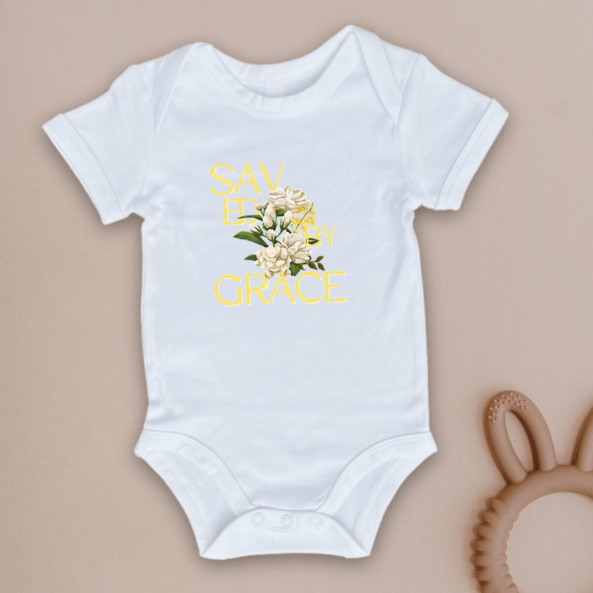 Image front Baby Bodysuit "Saved by Grace"