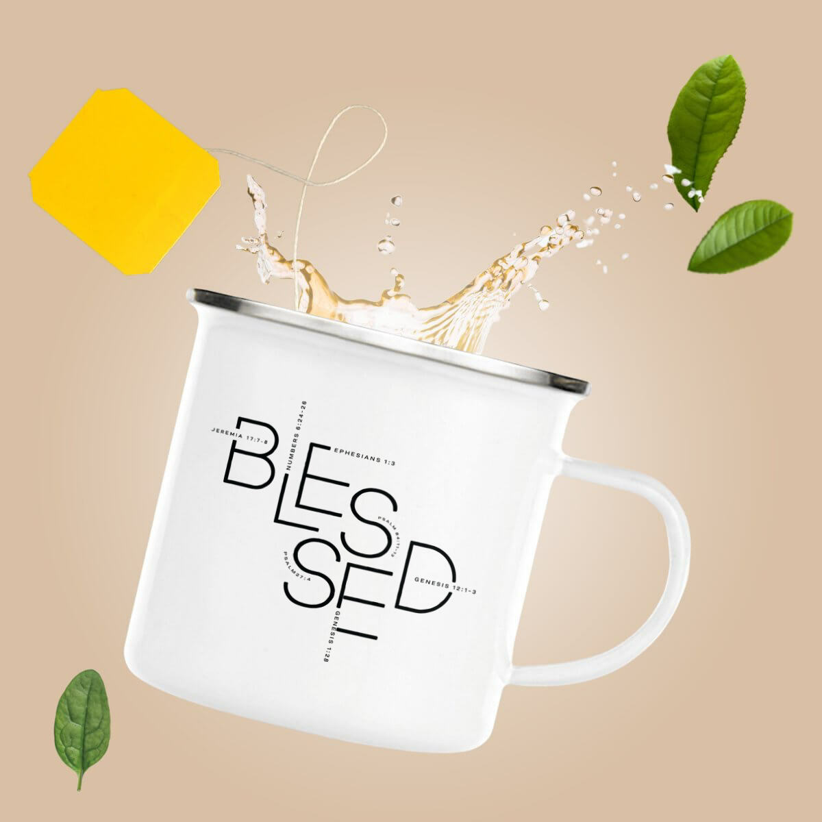 Image front Enamel mug - Premium BLESSED