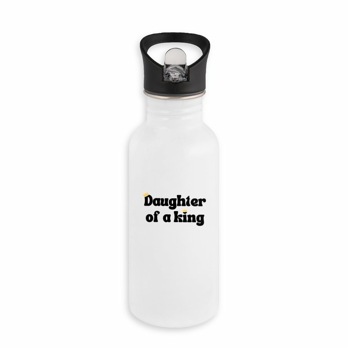 Image back Stainless steel water bottle with straw Premium+ Dauther of a King