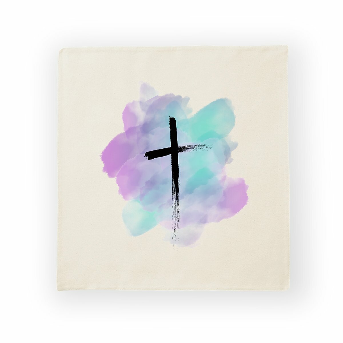 Image back Cushion cover Premium+ one side tache violette croix noire