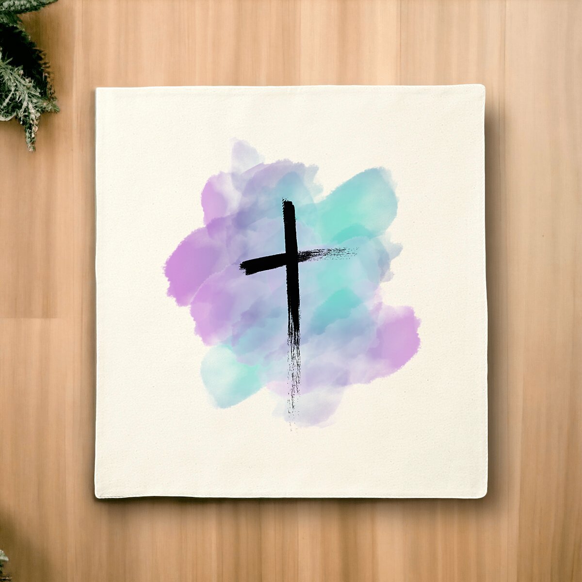 Image front Cushion cover Premium+ one side tache violette croix noire