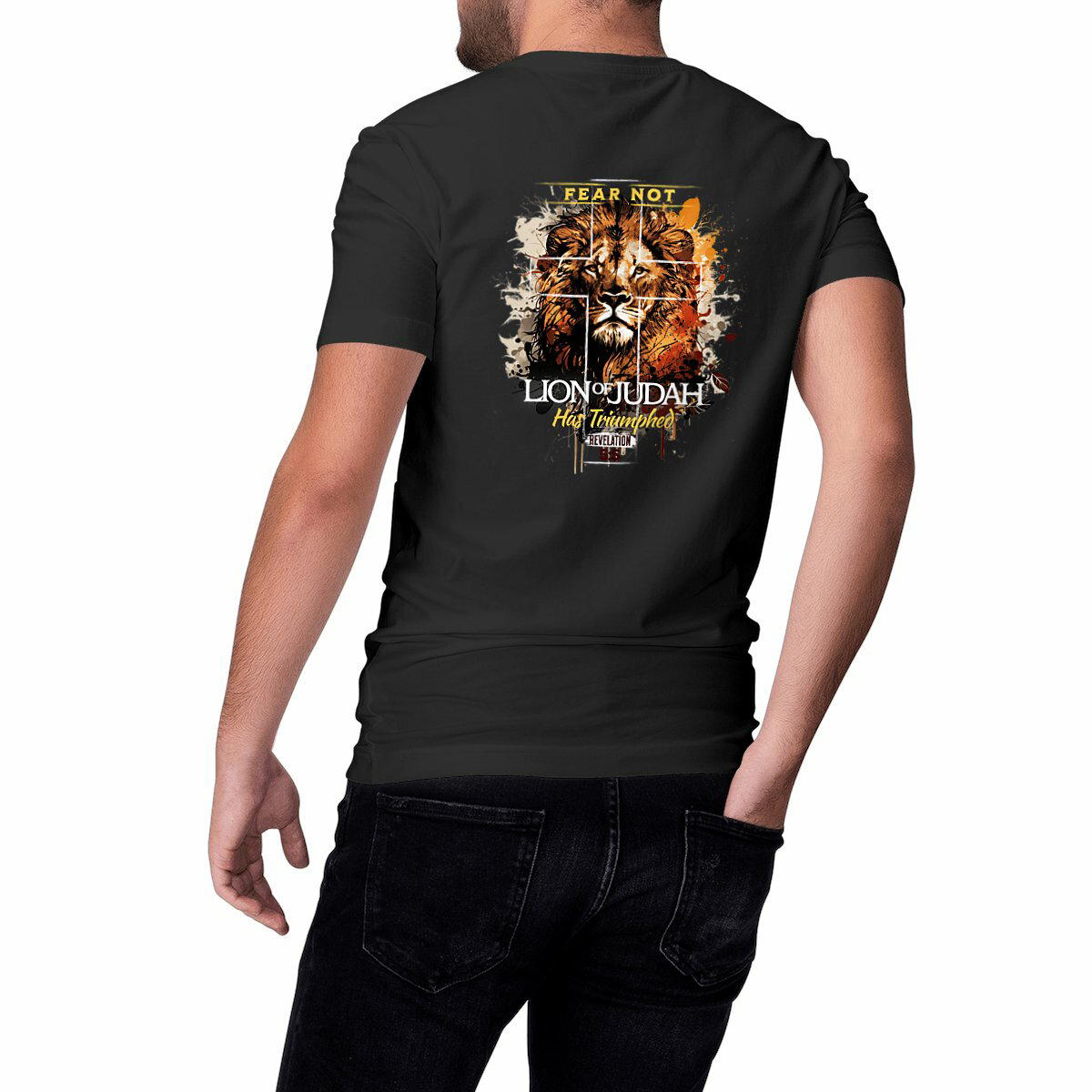 Image front Heavyweight Unisex t-shirt premium+ fear not lion of Judas