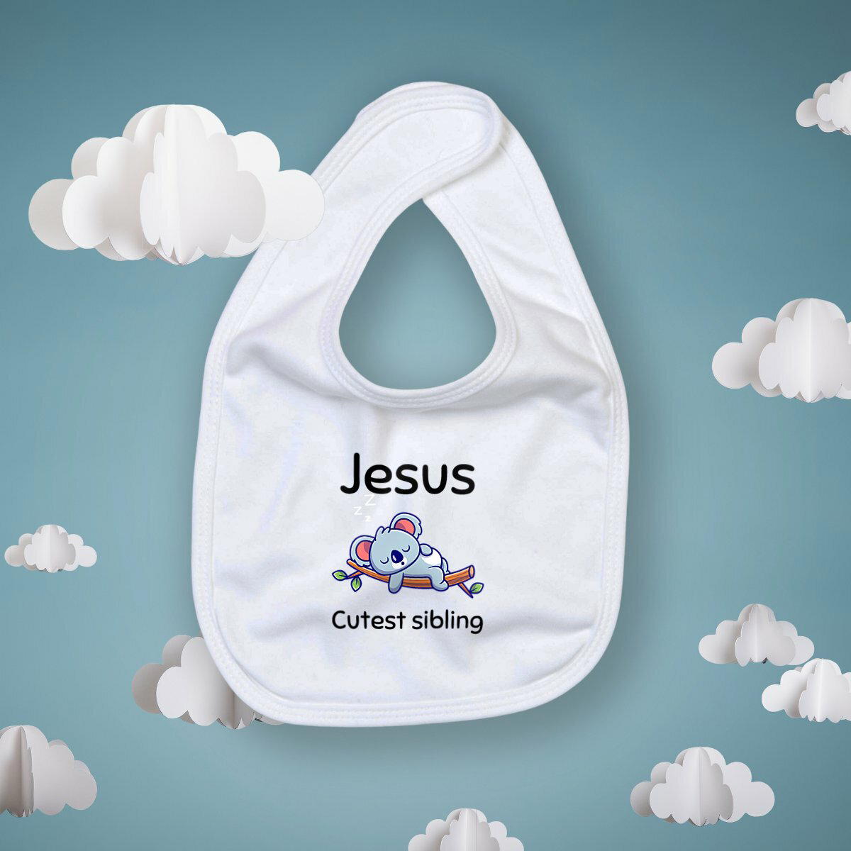 Image front Bib Premium+ Jesus's cutest sibling