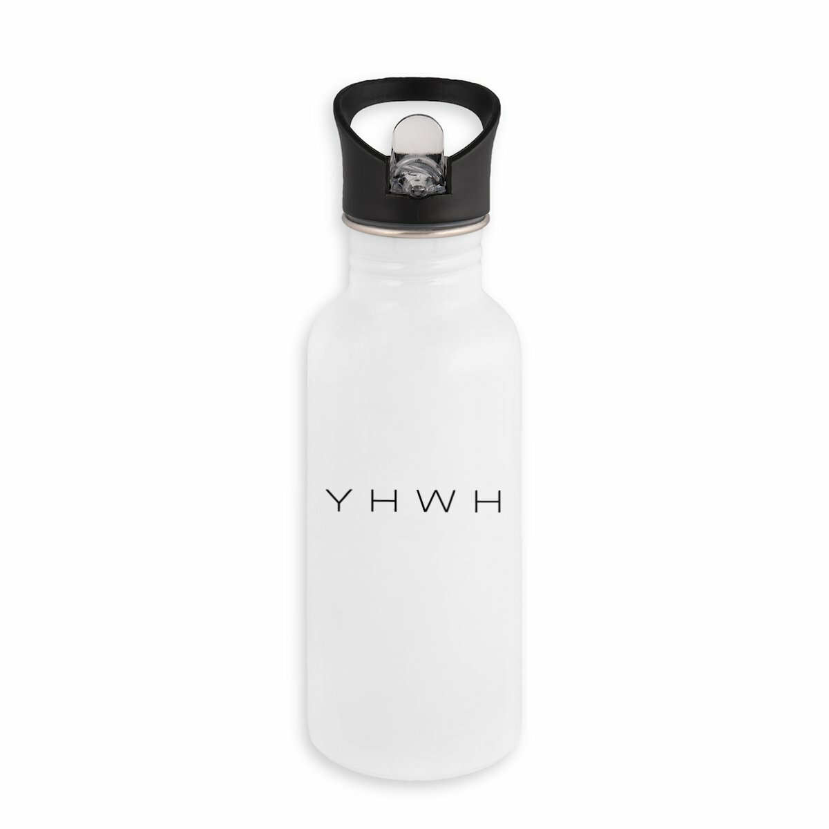 Image back Stainless steel water bottle with straw - Premium Plus YHWH
