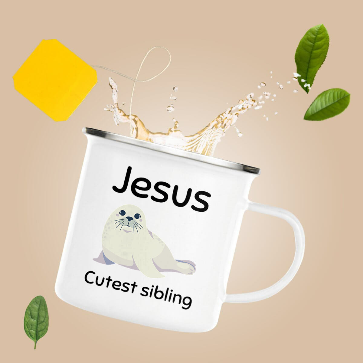 Image front Enamel mug Premium Jesus's cutest Sibling 