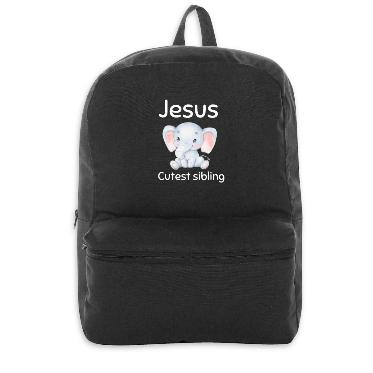 Image back 100% recycled backpack Premium+ Jesus's cutest Sibling 