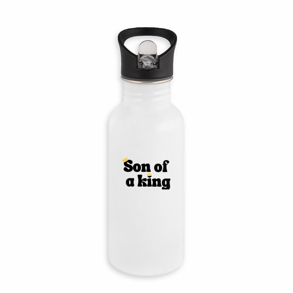 Image back Stainless steel water bottle with straw Premium+ Son of a King