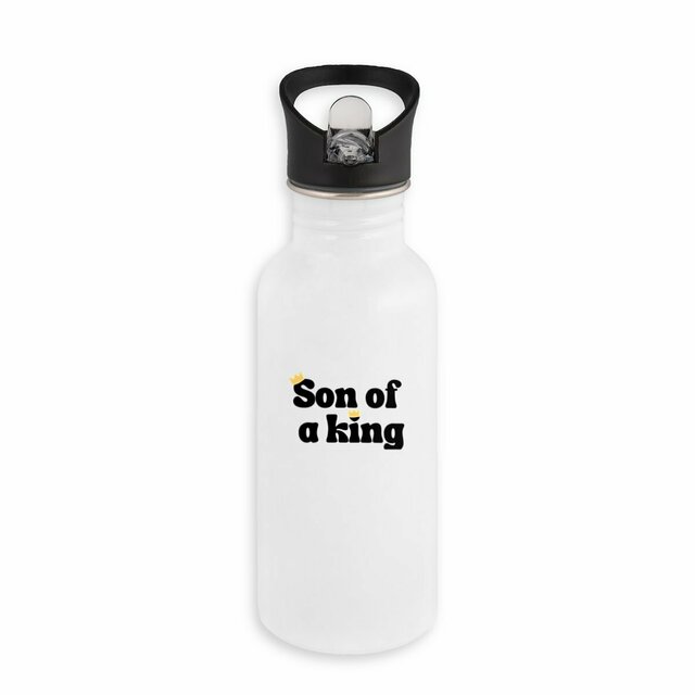 Image back Stainless steel water bottle with straw Premium+ Son of a King