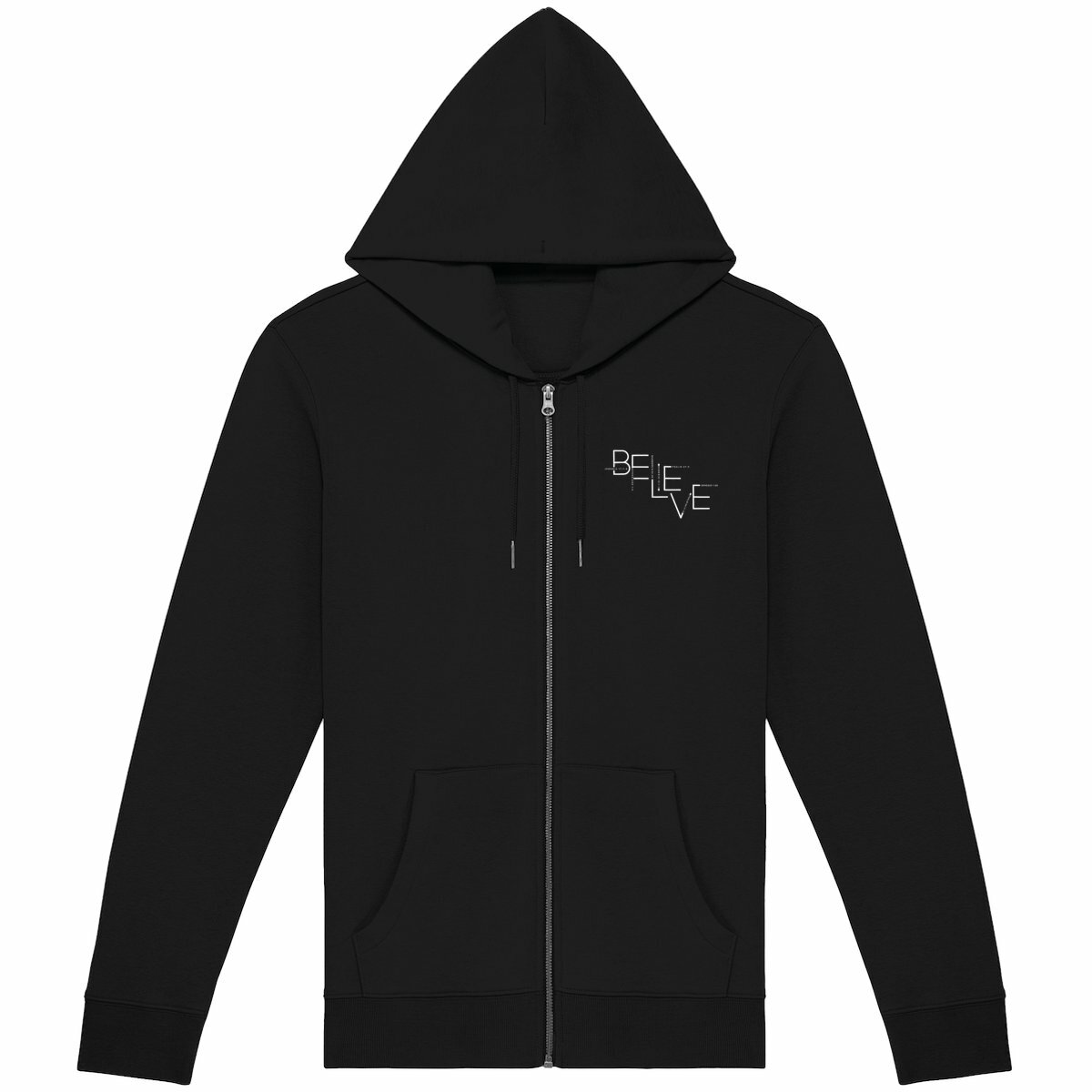 Image back Unisex Zip Hoodie - Premium Plus BELIEVE