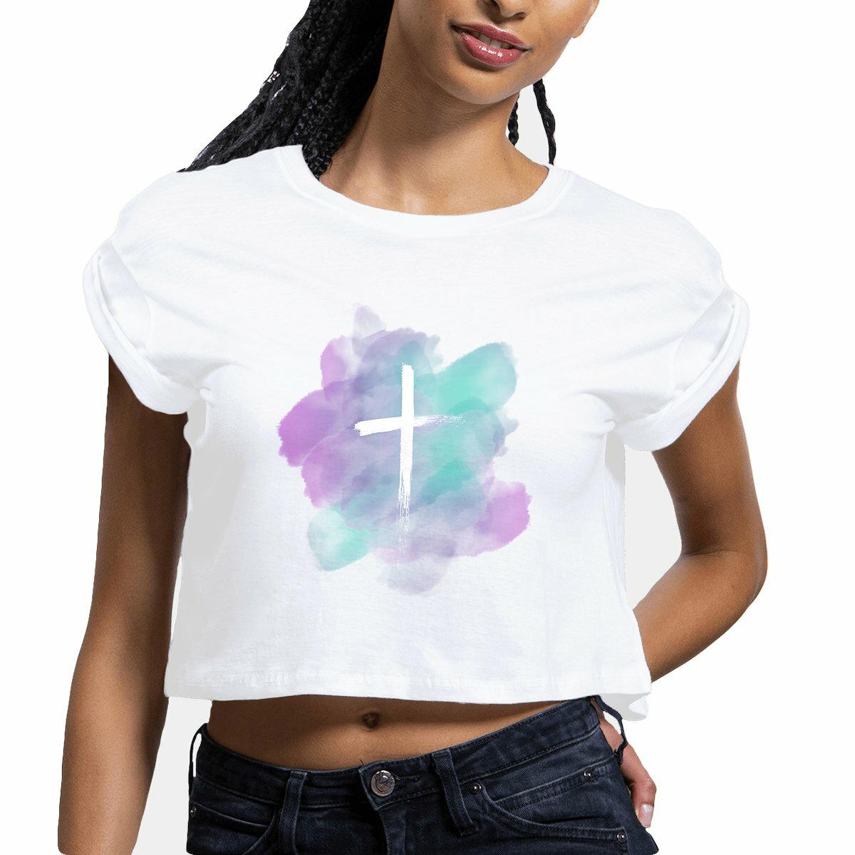 Image front Women's crop top "croix"