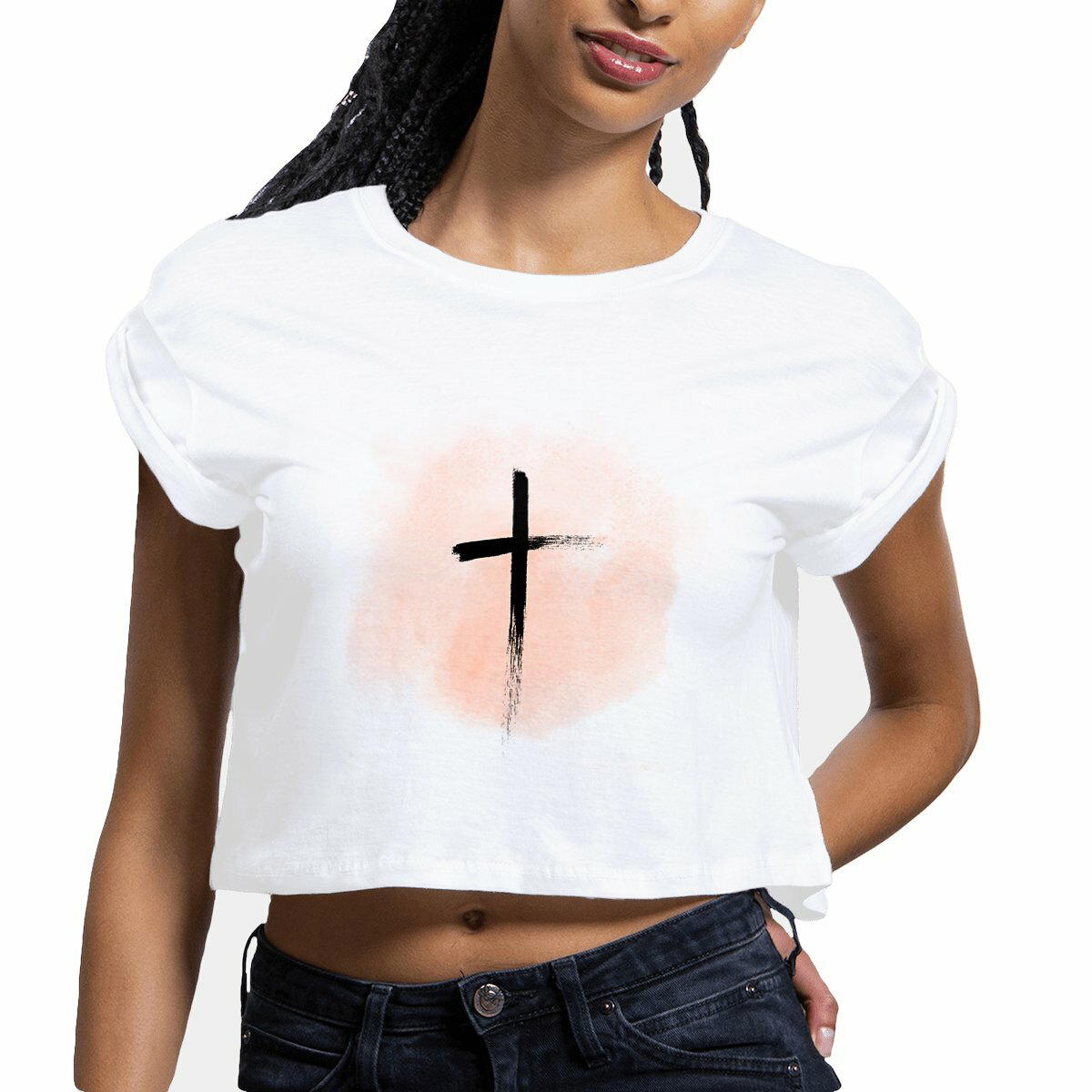Image front Women's crop top "croix"