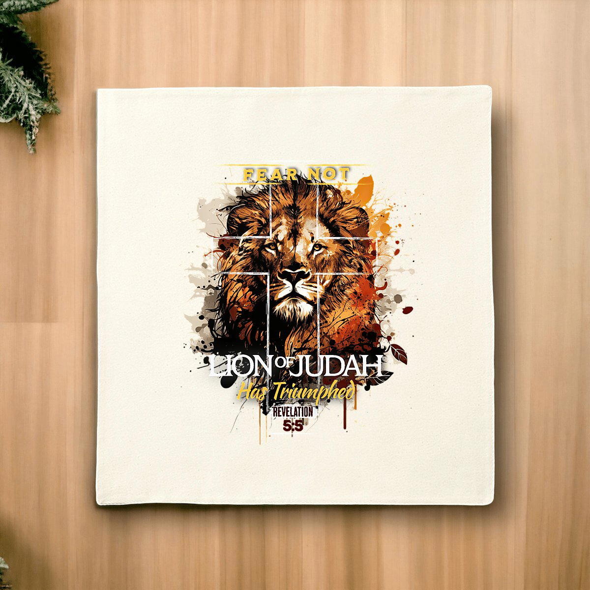 Image front Cushion Cover Premium+ fear not lion of Judas