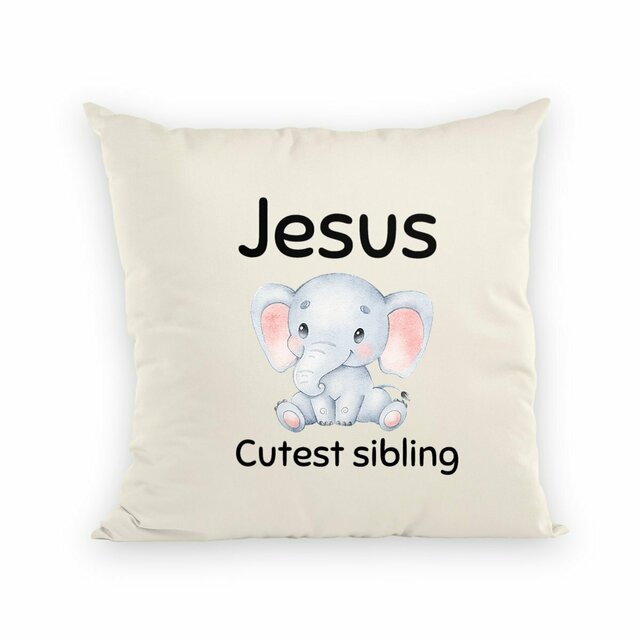 Image back Cushion Premium+ Jesus's cutest Sibling 