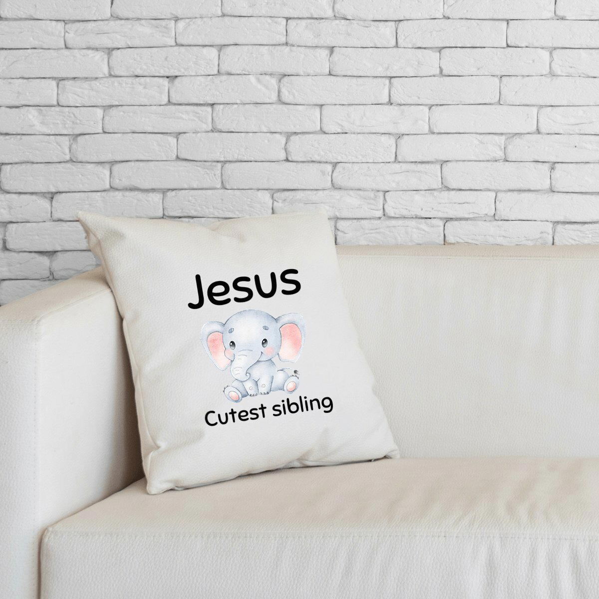Image front Cushion Premium+ Jesus's cutest Sibling 