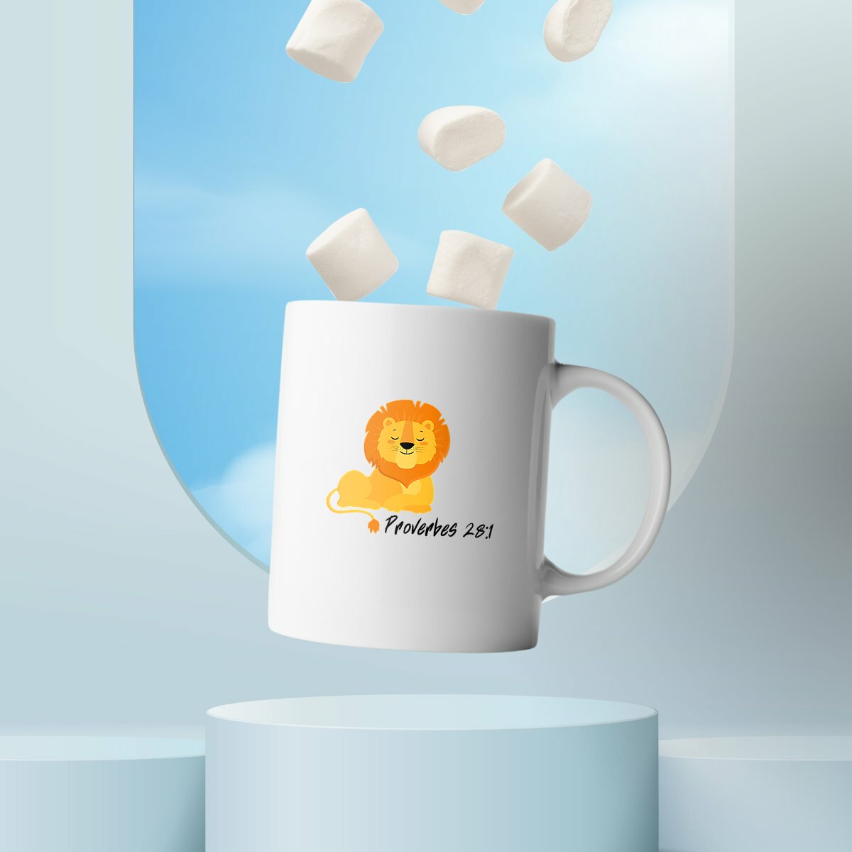 Image front Ceramic mug proverbes 28:1 