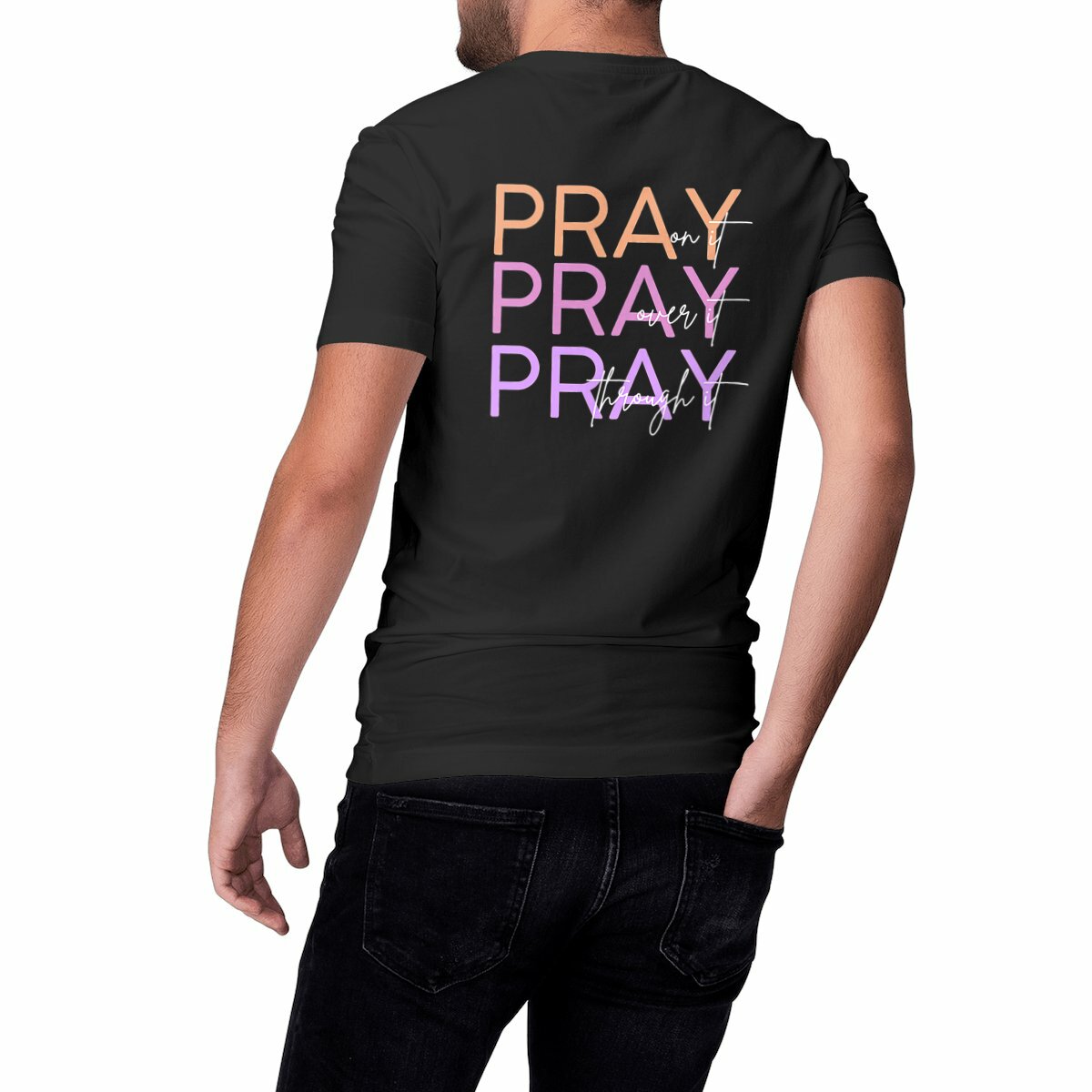 Image front Heavyweight Unisex t-shirt - Premium Plus Pray 3x
