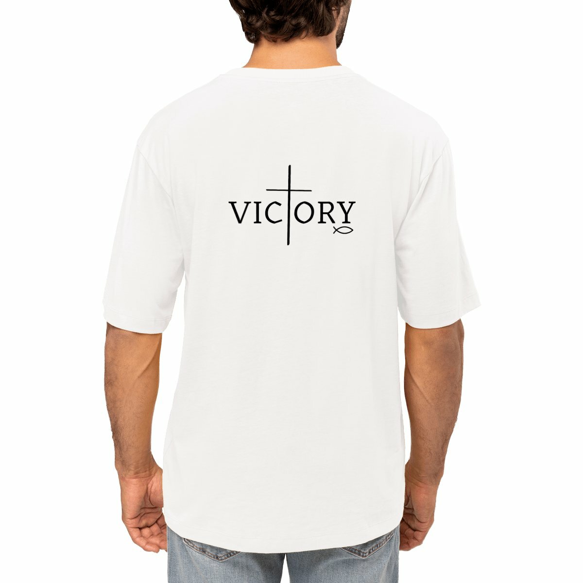 Image front Men's oversized t-shirt premium+ Victory back only