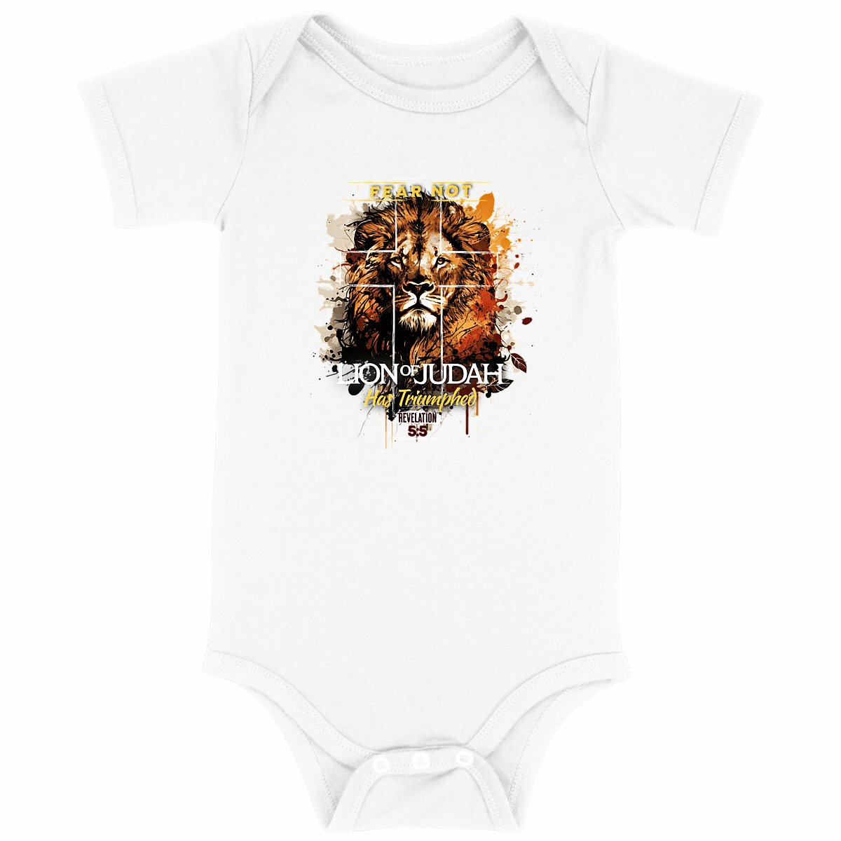 Image back Baby Bodysuit Premium+ fear not lion of Judas