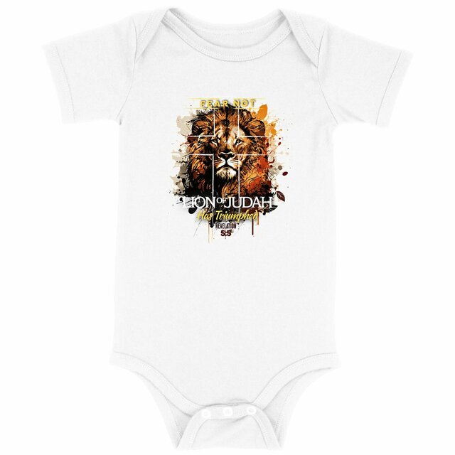 Image back Baby Bodysuit Premium+ fear not lion of Judas