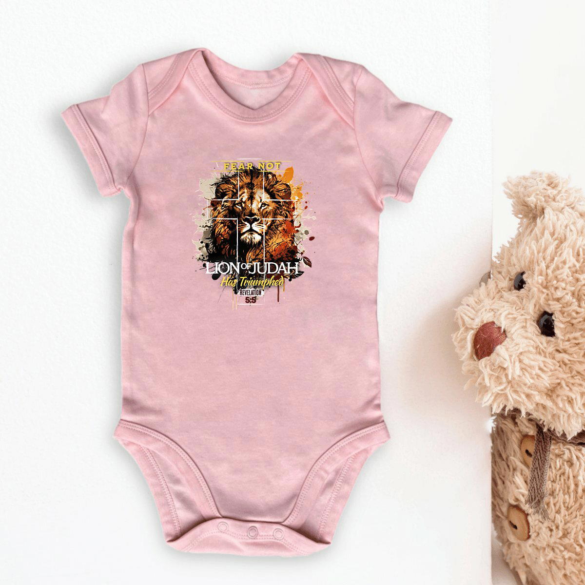 Image front Baby Bodysuit Premium+ fear not lion of Judas