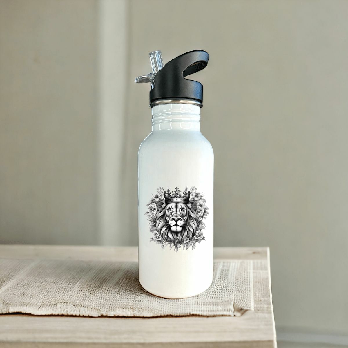 Image front Stainless steel water bottle "Strong Lion"