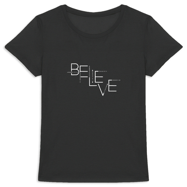 Image back Women's t-shirt - Premium Plus BELIEVE
