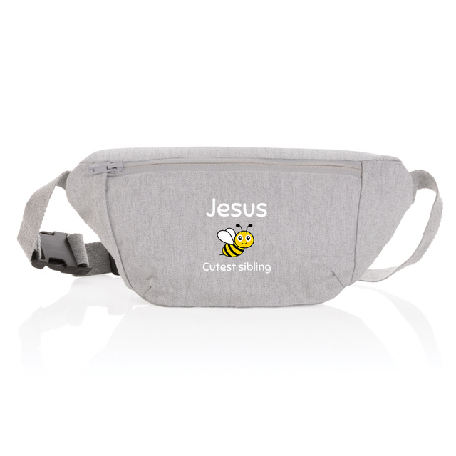 Image back canvas hip bag "Jesus cutest sibling"