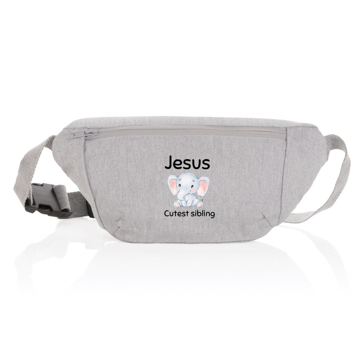 Image back canvas hip bag "Jesus cutest sibling"