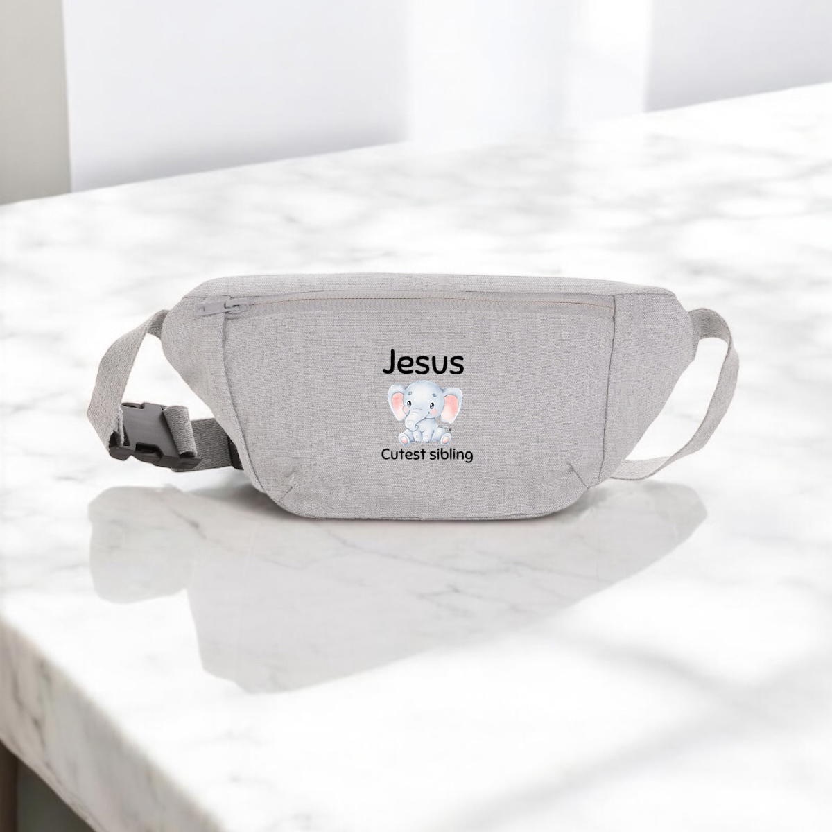 Image front canvas hip bag "Jesus cutest sibling"