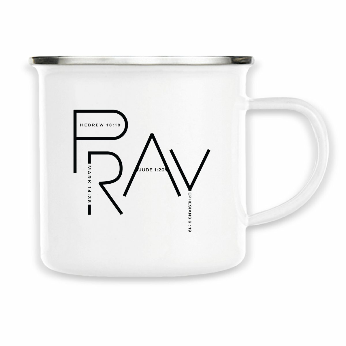 Image back Enamel mug - Premium PRAY
