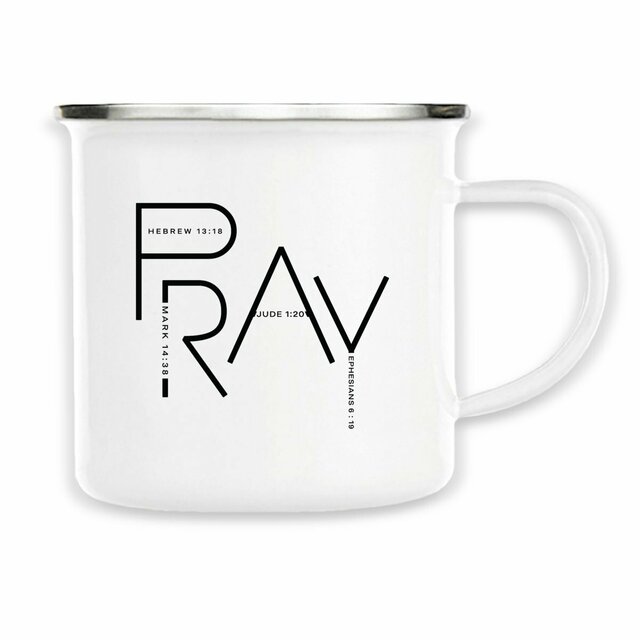 Image back Enamel mug - Premium PRAY