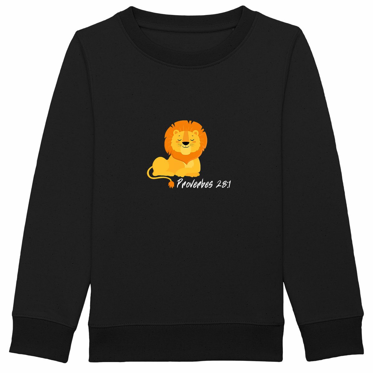 Image back Kids sweat-shirt Premium+ Proverbes 28:1 white texte Eternal Vibes