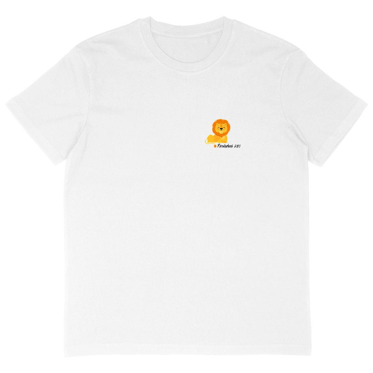 Image back Men's oversized t-shirt Premium+ Proverbes 28:1 both sides