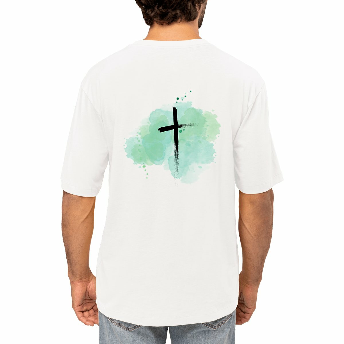 Image front Men's oversized t-shirt "croce"