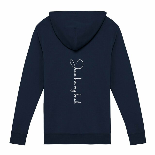 Image front Unisex Zip Hoodie - Premium Plus Jesus has my back