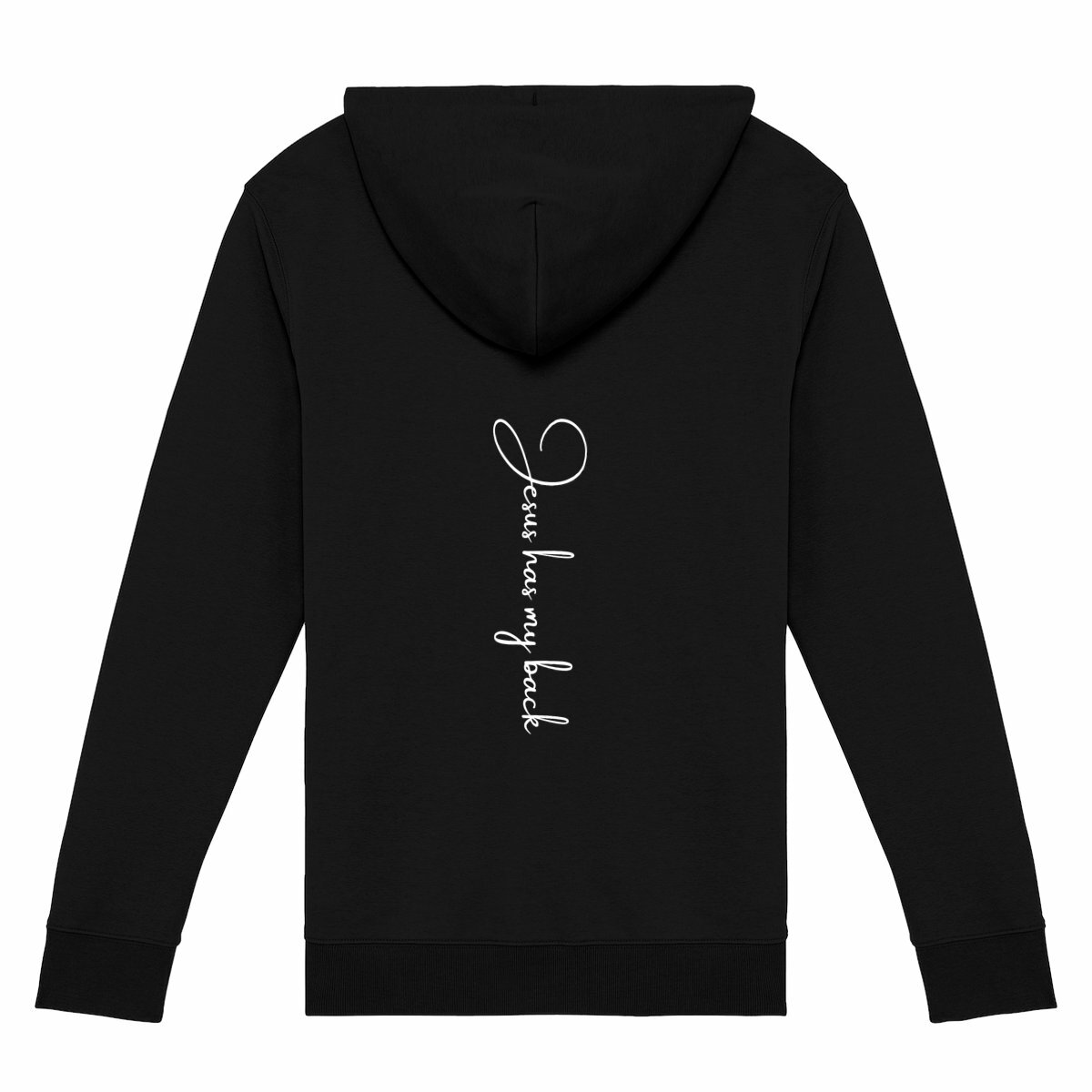 Image back Unisex Zip Hoodie - Premium Plus Jesus has my back