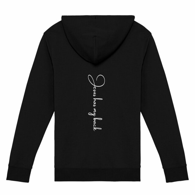 Image back Unisex Zip Hoodie - Premium Plus Jesus has my back