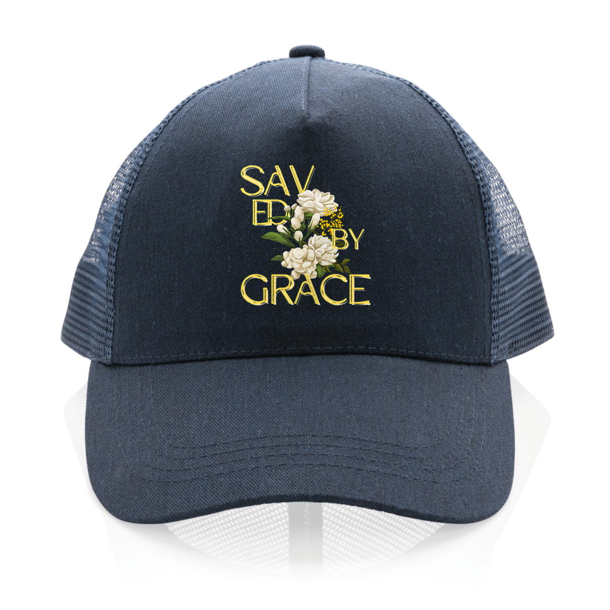 Image back Trucker Cap "Saved by Grace"